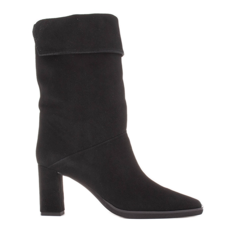 Marco Shoes Čizme do gležnja s visokim potpeticama s ovratnikom na okretanje crno