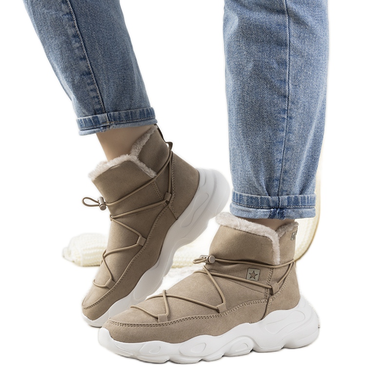 Bež stilske čizme za snijeg Big Star za žene Marrero