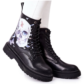 Ženske čizme s printom GOE II2N4045 Crna crno