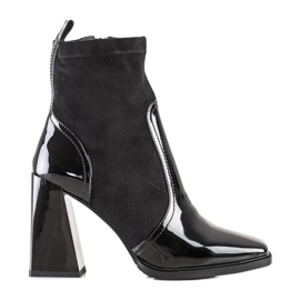 S. BARSKI Čizme na trapezoidnoj peti S.BARSKI crna