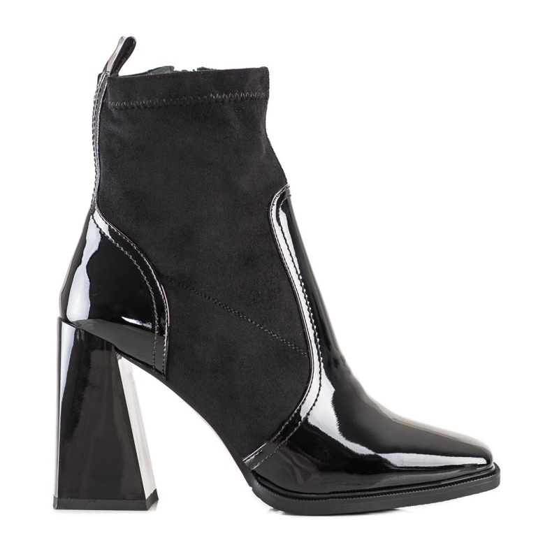 S. BARSKI Čizme na trapezoidnoj peti S.BARSKI crno