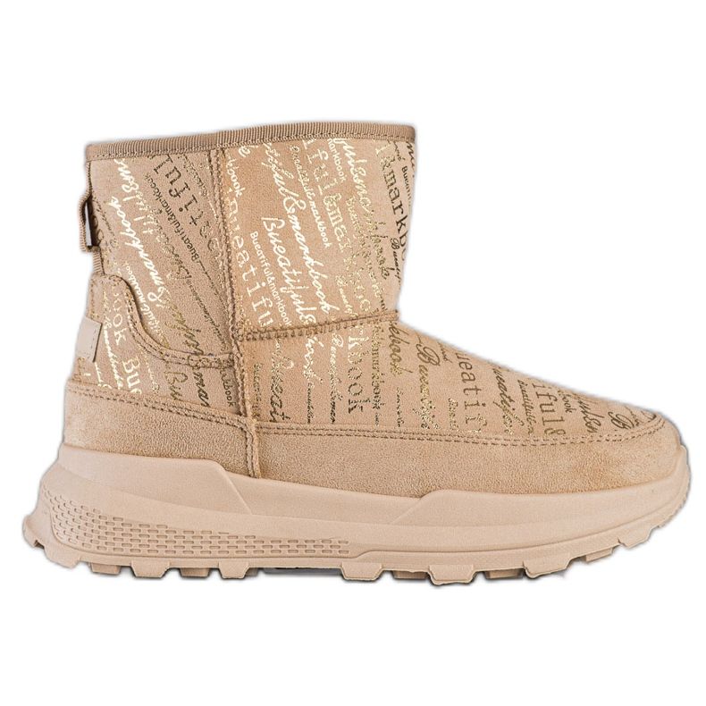 SHELOVET Topli Mukluki na platformi bež