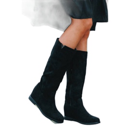 Crne čizme na natkrivenom klinu Nana crna