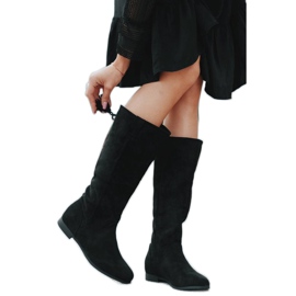 Crne čizme na Lean -ovoj peti na klin crna