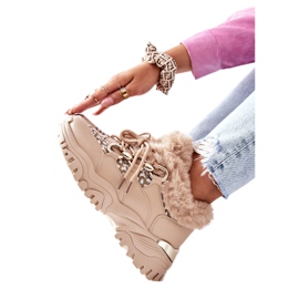 PM1 Ženske tople sportske cipele Khaki Heart Beats kaki