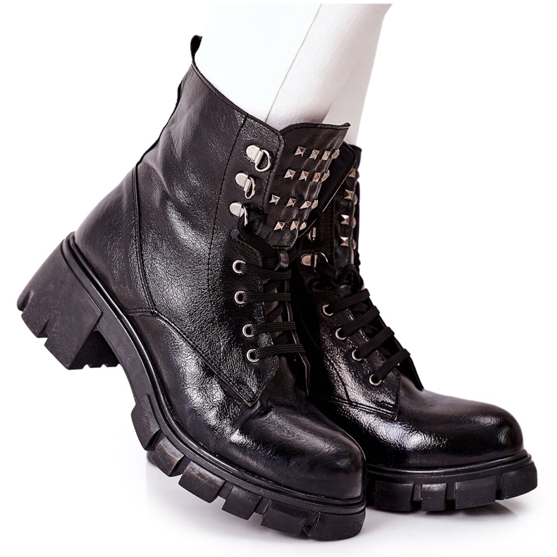 Ženske čizme Trappers Glany Black Clethra crno