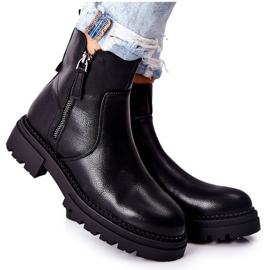 PE1 Crne čizme Silvan s patentnim zatvaračima crna