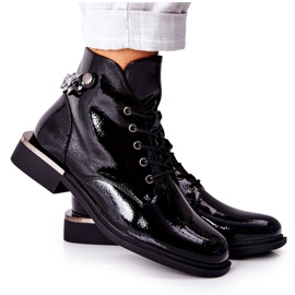 Lakirane tople čizme Sergio Leone crne BT405 crna