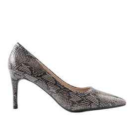 BM Crne pumpe po uzorku zmijske kože Nickle crna
