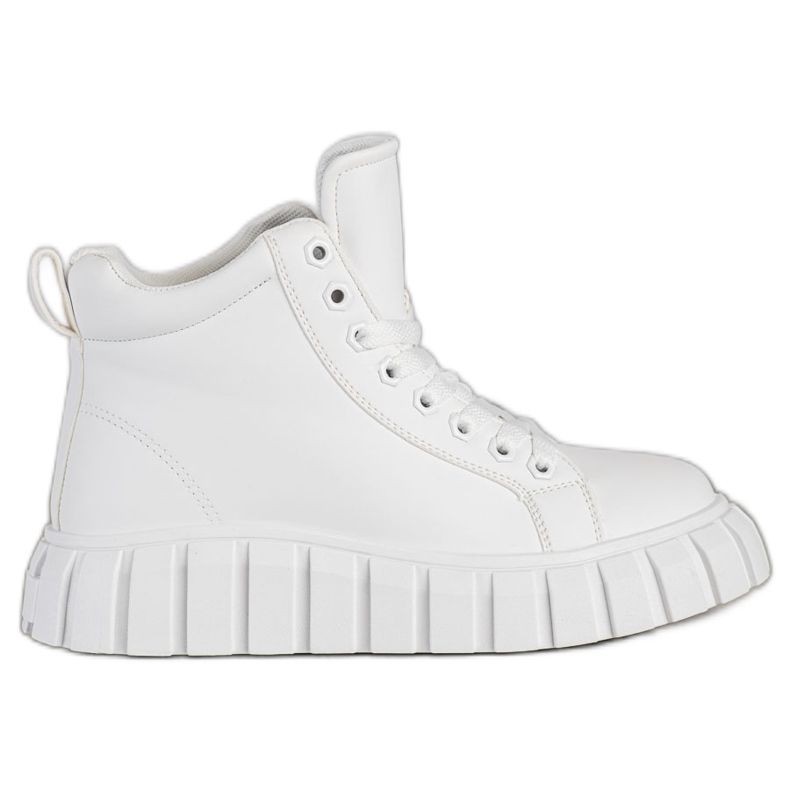 SHELOVET Modne bijele tenisice s eko kožom bijela