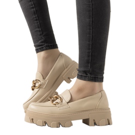 Mokasine u bež boji na visokom potplatu Reyna