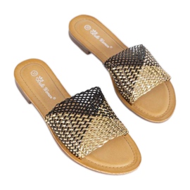 Crne i zlatne papuče Glam Star crna