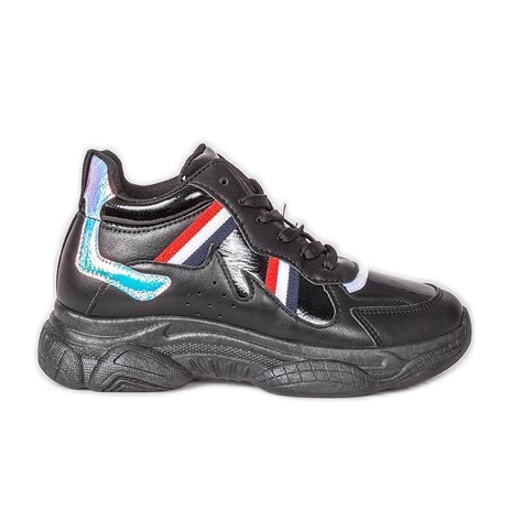 Crne ružne cipele na zdepastim Lexi potplatima crno raznobojna