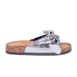 Sjajne srebrne Cher papuče srebro