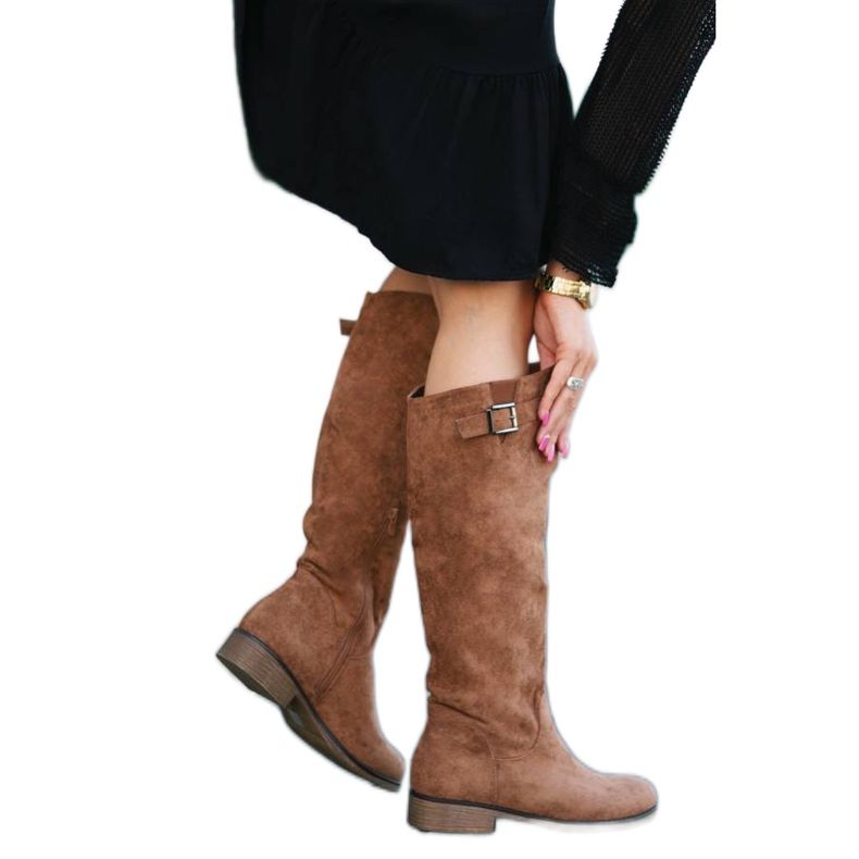 Louise smeđe ravne čizme smeđa