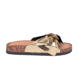 Sjajne zlatne Cher papuče zlatna