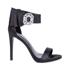 Crne sandale na visoku petu Amelia crna