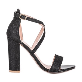 Crne sandale na stupu Silver Dust crna
