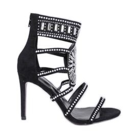 Crne sandale na štikli od Tishe crno