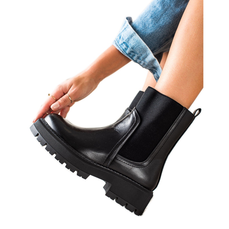 Seastar Čizme Chelsea na modnoj platformi crno