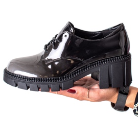 S. BARSKI Lakirane cipele S.BARSKI crna siva