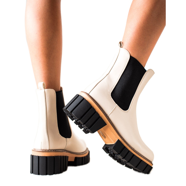 Seastar Čizme Chelsea na modnoj platformi bež crno