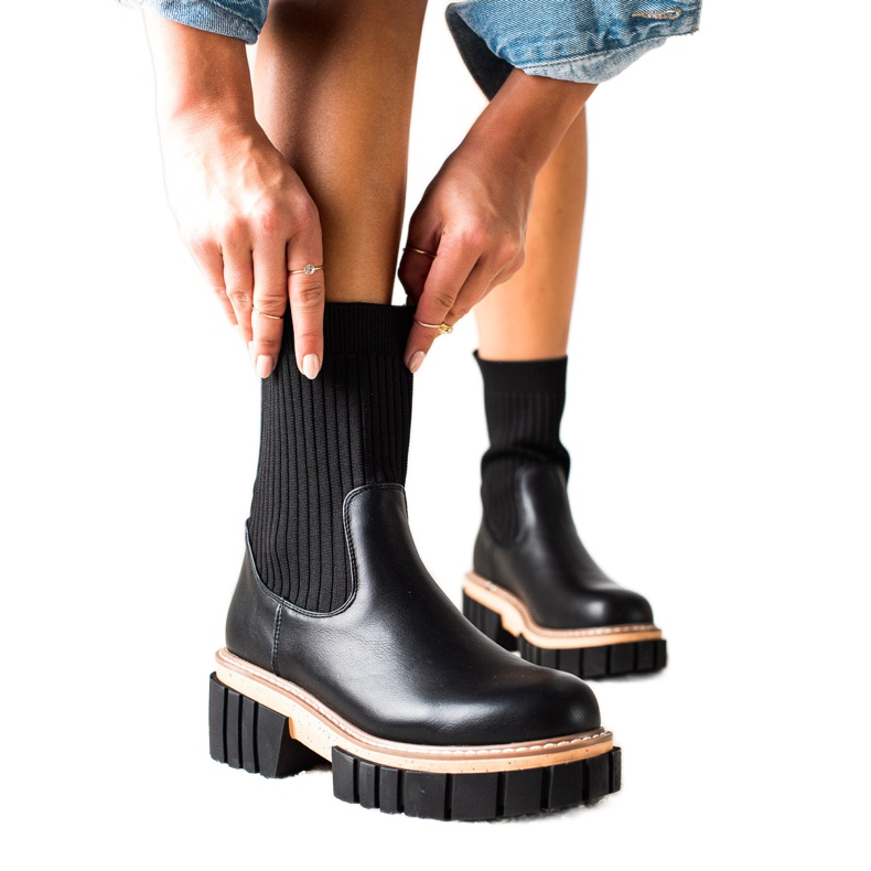 Seastar Čizme Jodhpur čizme s čarapom crno