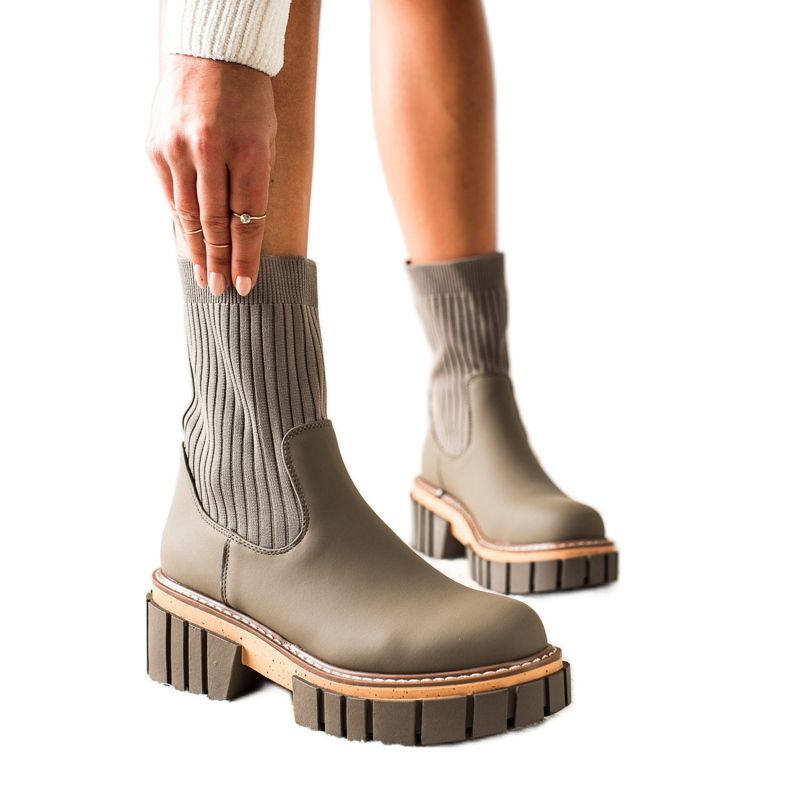 Seastar Čizme Jodhpur čizme s čarapom bež zelena