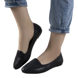 Crne balerinke u uzorku Auprine krokodilske kože crna