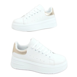 Bijele ženske tenisice T0YD8240-5 BIJELE / ZLATNE bijela zlatna