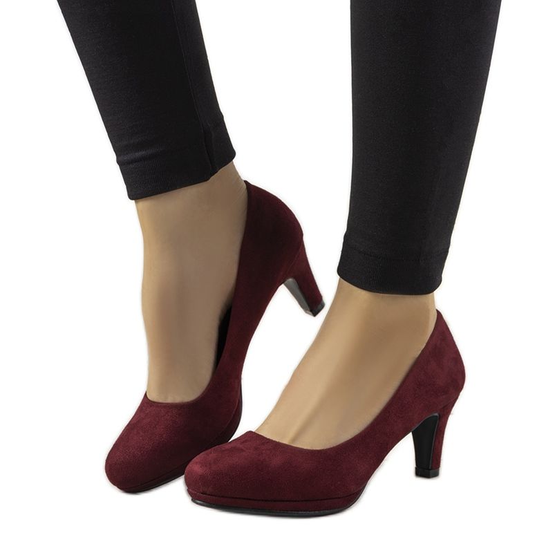 Bordo pumpe na stiletto Eiffelu crvena