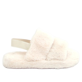 Ženske papuče od krem ​​krzna N-92 Bež ekru
