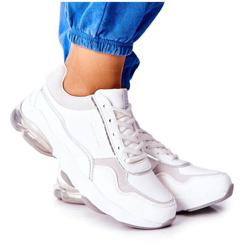 Ženske sportske cipele Memory Foam Big Star II274178 Bijele bijela srebro