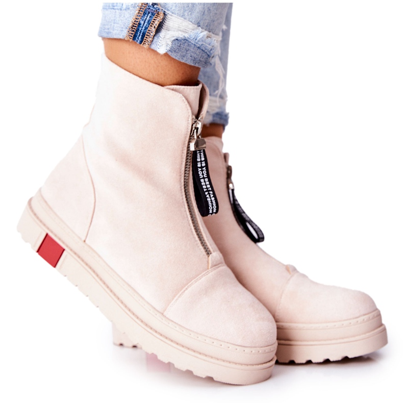 PS1 Ženske čizme na platformi Bež Charlee