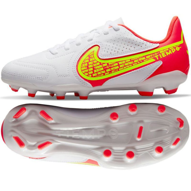 Nike Tiempo Legend 9 Club FG / MG Jr DA1331 176 nogometne cipele žuta, bijela, višebojna bijela