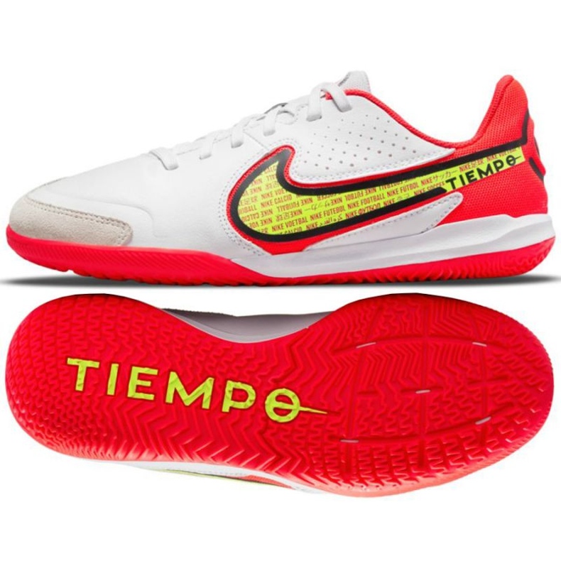 Nike Tiempo Legend 9 Academy Ic Jr DA1329 176 nogometne cipele žuta, bijela, višebojna bijela