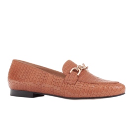 Marco Shoes Balerine sa zlatnim lancem smeđa