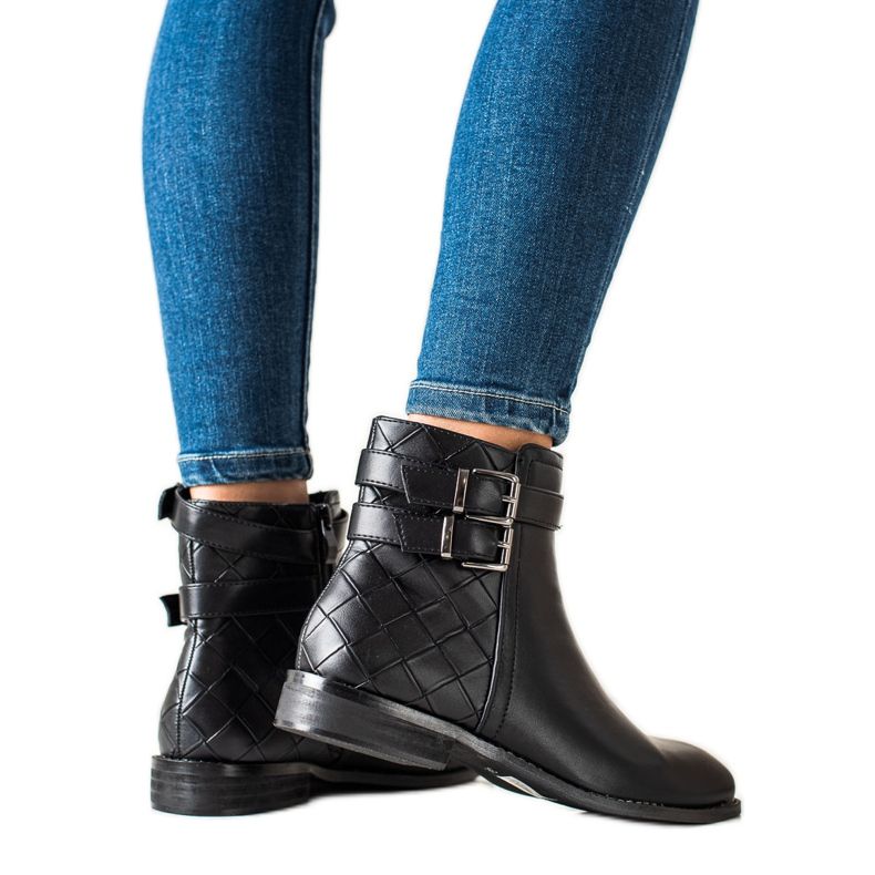 Goodin Crne čizme sa kopčama crno