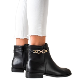 Goodin Čizme sa zlatnim lancem crno