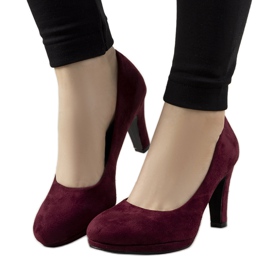 Bordo pumpe na Sara stupu od eko kože crvena višebojan