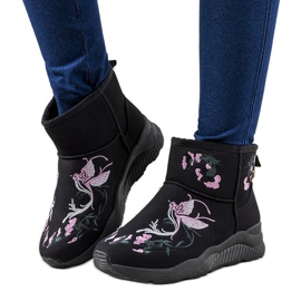 Crne čizme za snijeg s vezom Jamil crna