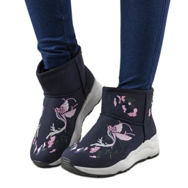 Jamil vezene mornarsko plave čizme za snijeg plava