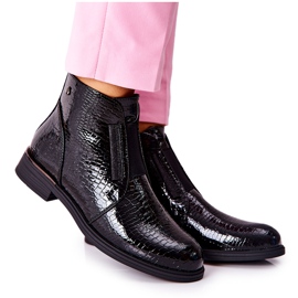 Lakirane čizme na visokoj peti Sergio Leone BT400 crne crna