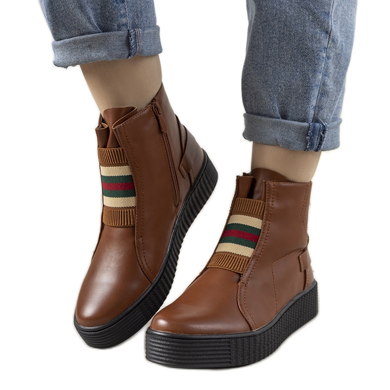 Smeđe čizme na platformi Nazario smeđa