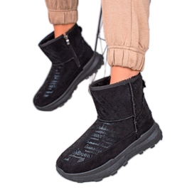 TRENDI Topli Mukluki na platformi crna