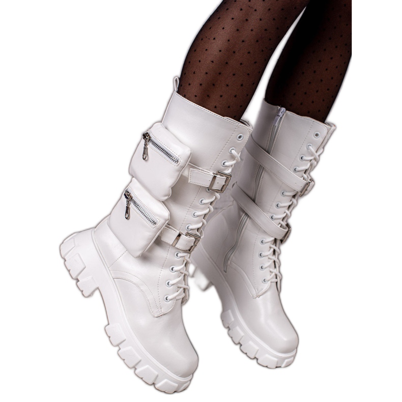 TRENDI Modni radnici s džepovima bijela