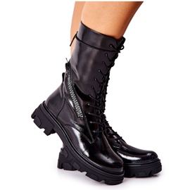 Čizme Lakirane Sergio Leone TR747 Crne čizme crna