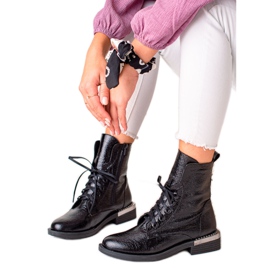 W. Potocki Elegantne Potocki čizme na vezicu crna