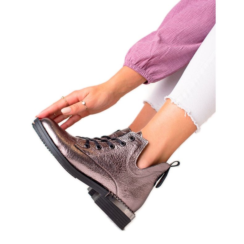 W. Potocki Modne čizme s izrezanim Potockim ružičasta