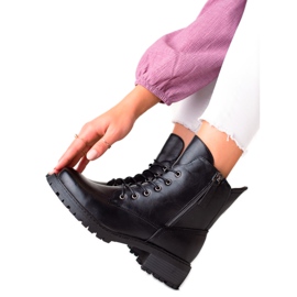 W. Potocki Klasične čizme Potocki na čipku crna